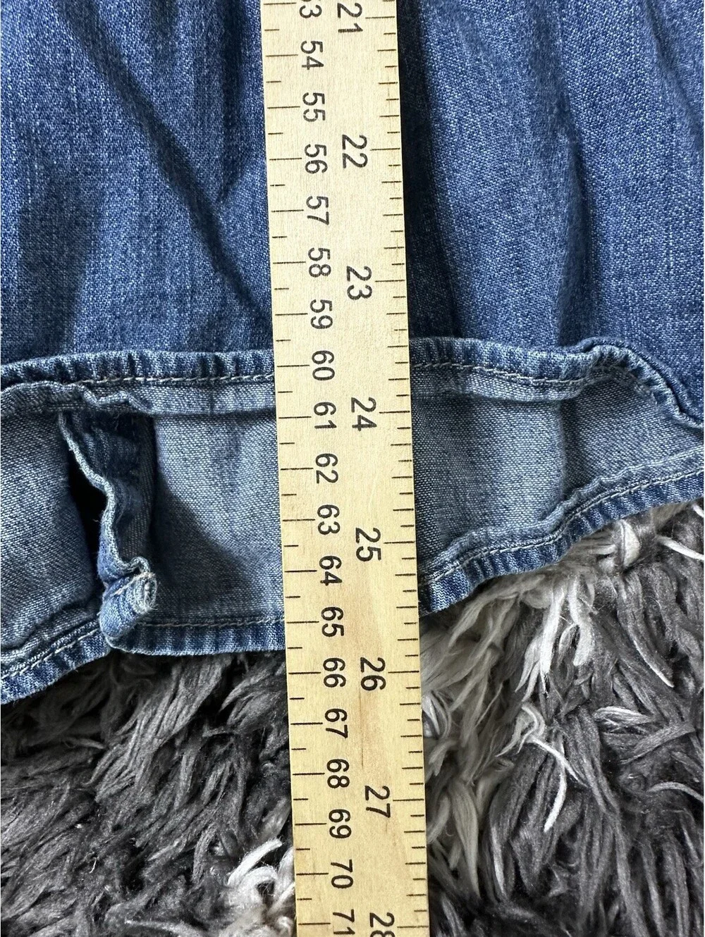 Polo Ralph Lauren Girls Denim Dress Button Front Long Sleeve Blue Size 8